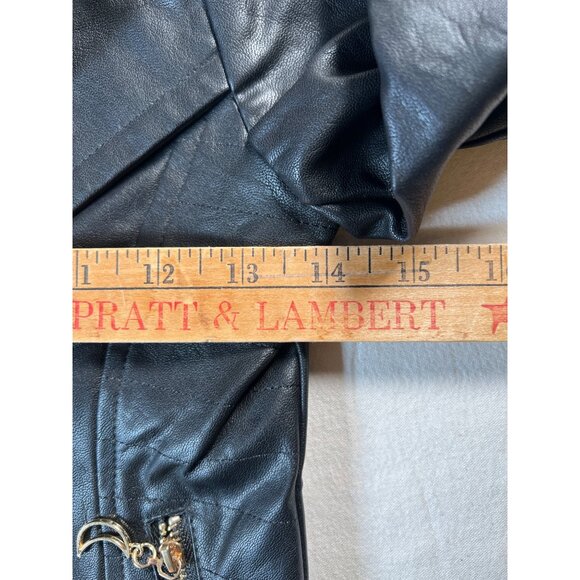 Doe a Dear Children's Size 5 Black Vegan Leather Moto Biker Style Zip Jacket - Picture 12 of 16